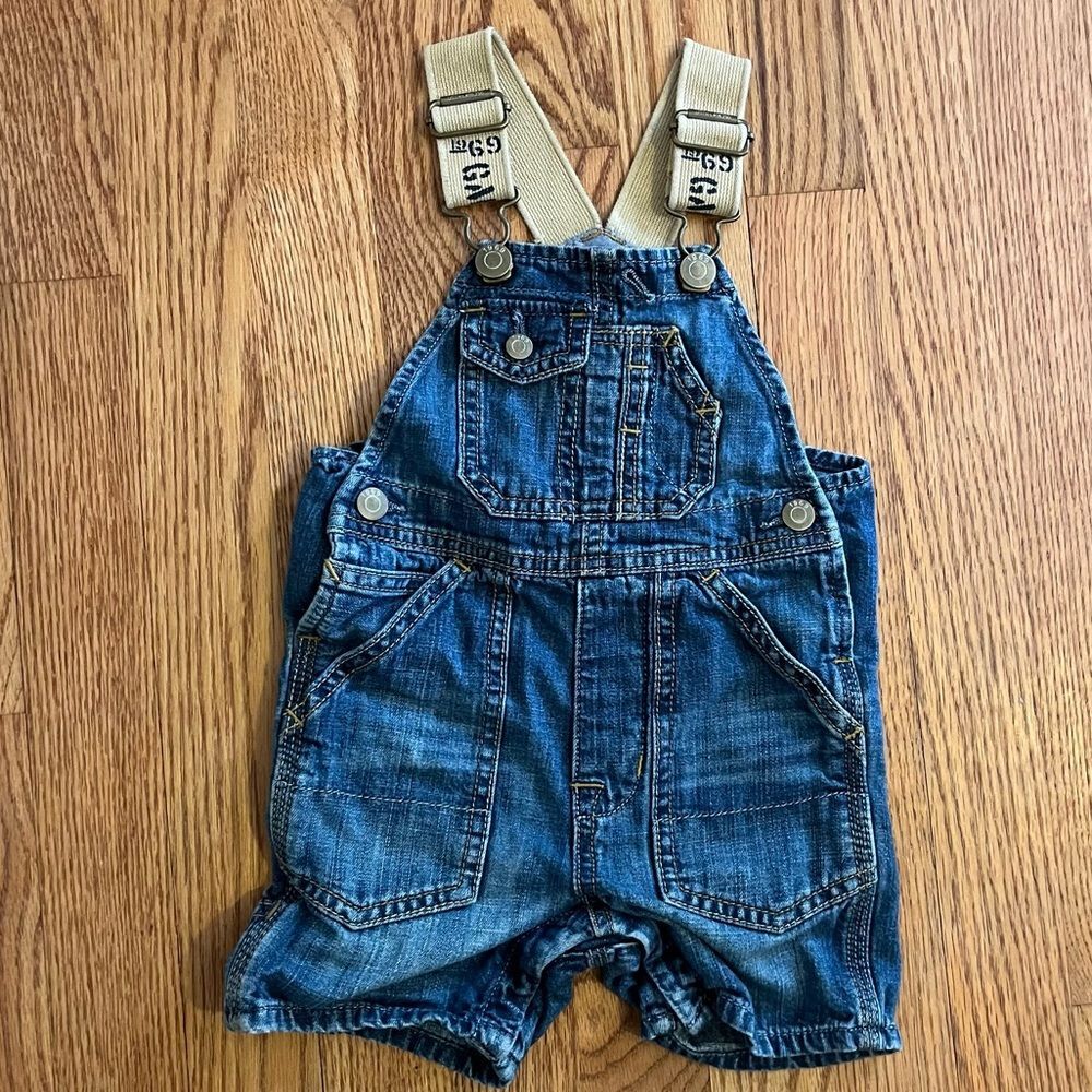 Baby Gap Infant Denim Overall Shorts 6-12 Months